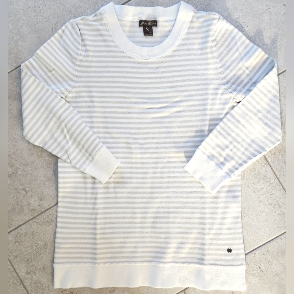 Eddie Bauer 3/4 Sleeve Striped Sweatshirt